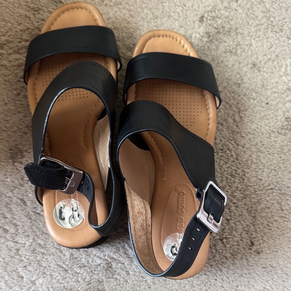Corso Como Black Leather Sandals
